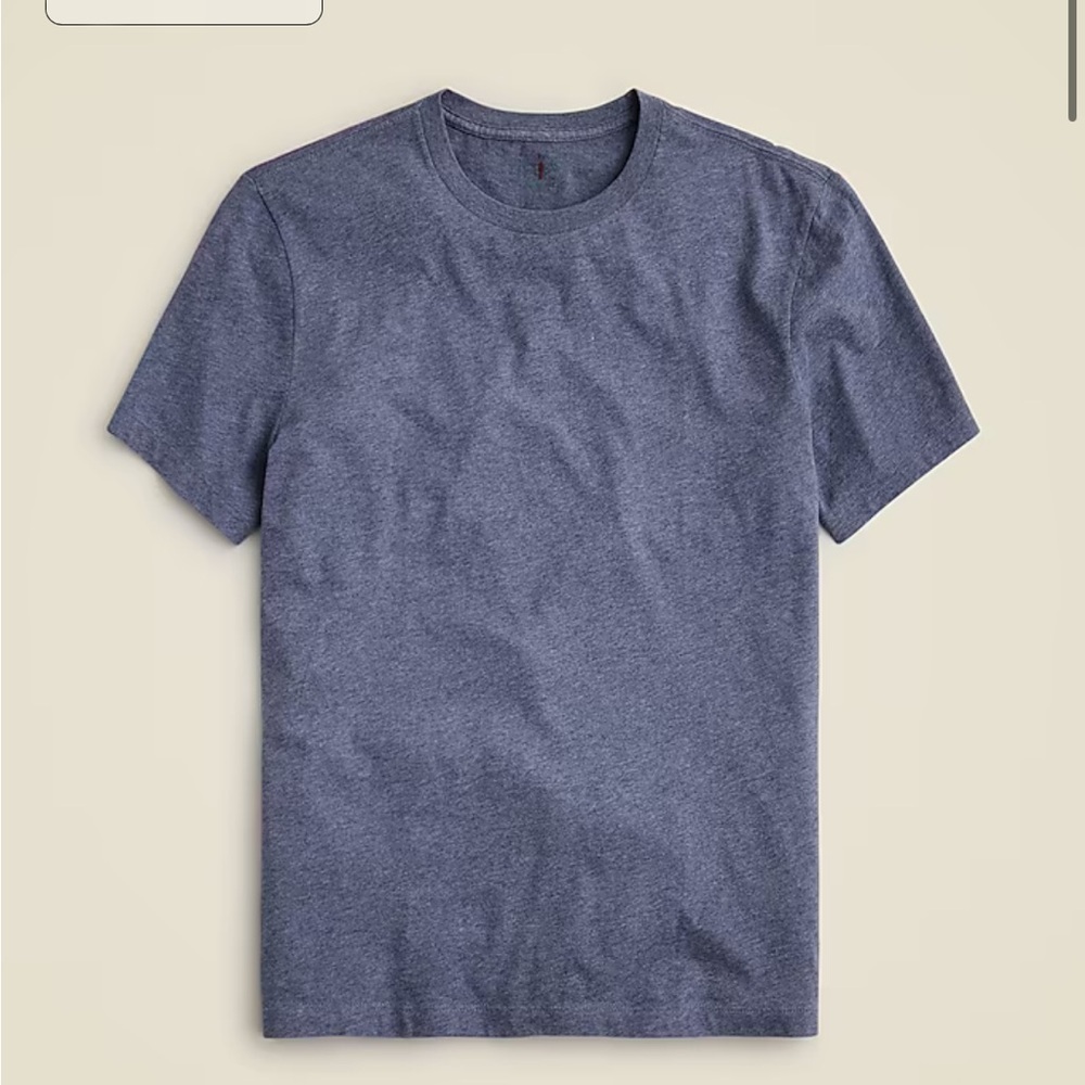 J crew mens heather blue broken in short sleeve tee shirt classic fit